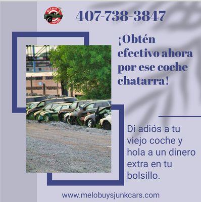 ¿Ese viejo coche chatarra en tu entrada está ocupando un espacio valioso? 

¡No dejes que se quede allí acumulando polvo por más tiempo!