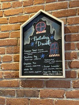 Holiday drink menu