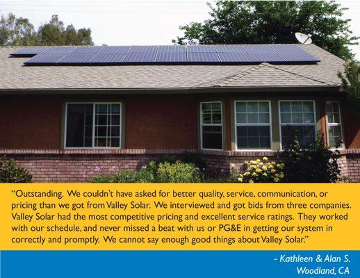 Valley Solar installs a 6.21 kW PV system on a home in Woodland, CA.