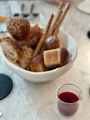 Complimentary bread basket