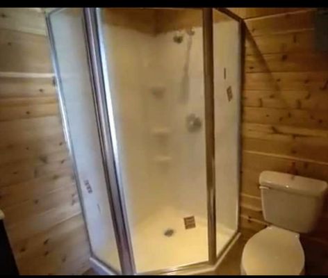 Shower install in a container tiny home