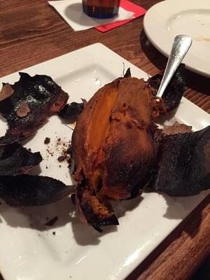 The burned sweet potato.