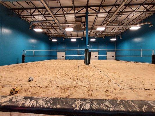 Two VB courts at far side.