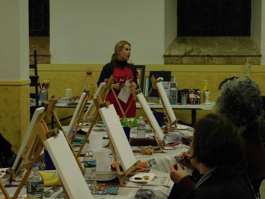 Our very first Christmas-themed Paint Night with Brianna from Hammar's Art Studio!