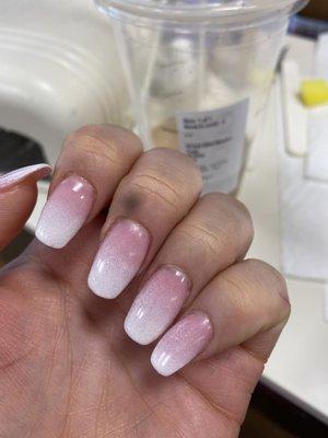 The first results of the ombré nails..