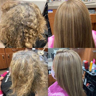 Color correction with touch up, Highlights, Haircut and Style