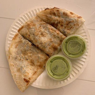 Asada Quesadilla: a little small for the price, but well-executed.