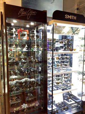 Maui Jim sunglasses and Smith Optics are always stocked.