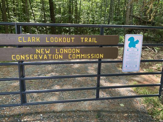 Entering Clark Lookout Trail across the street from Park and Ride