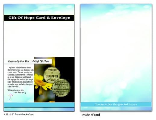 4.25 x 5.5" card,When I Believe Medallion and envelope. 11.99