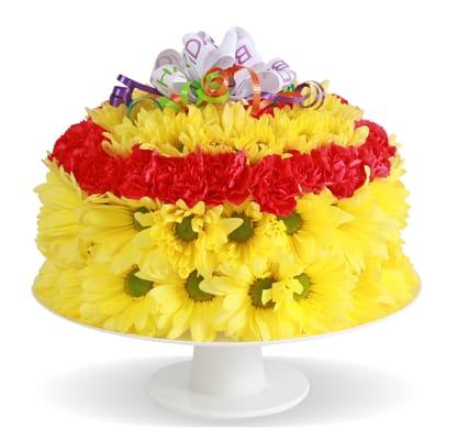 Fresh Flower Birthday Cake