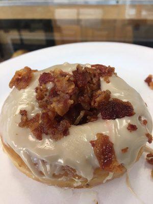 Delicious, maple bacon donut. Good tacos too.