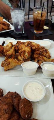 Over cooked dry wings.