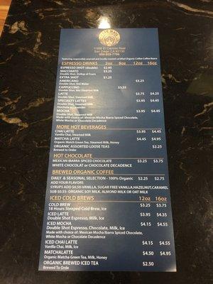 Front Menu