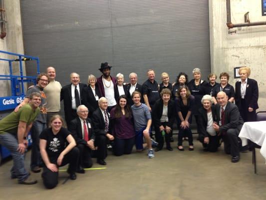 The cast of Huck Finn and the Lutcher Theatre's gracious hosts!