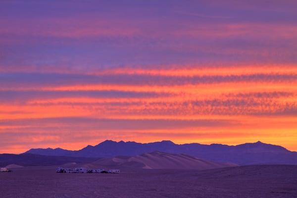 Sunrise in Dumont Dunes.