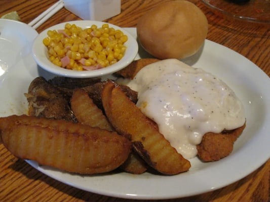 chicken fried chicken with steak fries