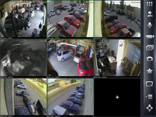 8 cctv security cameras installed inside, outside, back and front of Omni Auto Repair.