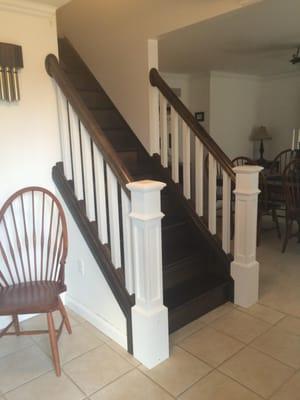 We removed the wall separating the dining room and it opened up the foyer