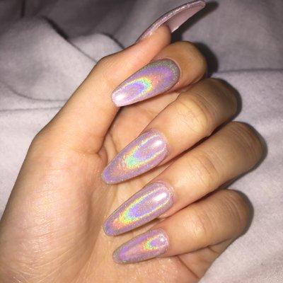 (10/10/16) Holographic nails photographed with flash