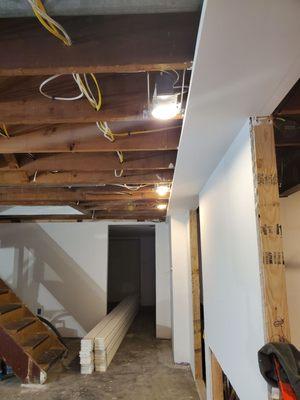 Before finished ceiling.