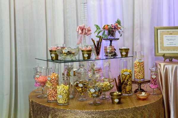 Our buffets are customized from the colors to the theme of the event.  No event too small or too large.