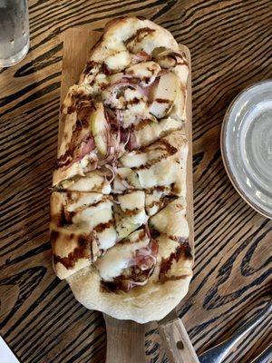 Seasonal item: pear and prosciutto flatbread