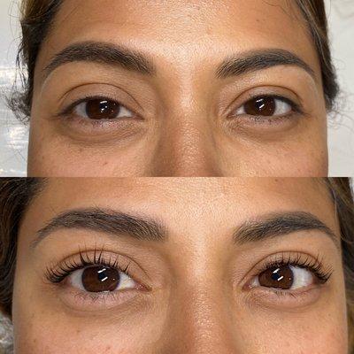 Keratin lash lift with tint