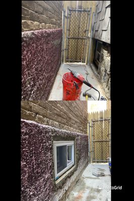 Before/After 
Window installation on concrete wall.