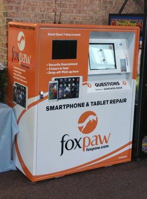 One of our FoxPaw repair kiosks located at the front of select Food City stores.  Secure, convenient and fast!