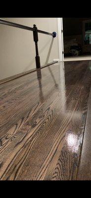 Dark walnut finish weather base oil hardwood flooring