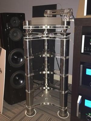 My wife's favorite piece: Clearaudio Innovation Compact turntable with matching rack. At least I think that's what it is.