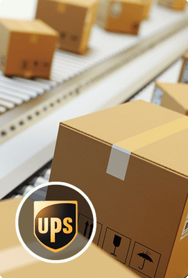 UPS domestic and international services.