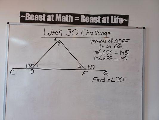 Weekly challenge questions help our students flex their new Math Beast muscles!