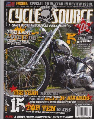 Another Cover Shot with a 23" Spool Hub Wheel from:
 Bob's Cycle Supply  and again in  JAN 2021