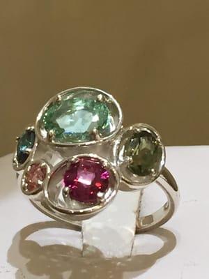 Tourmaline sterling silver ring.