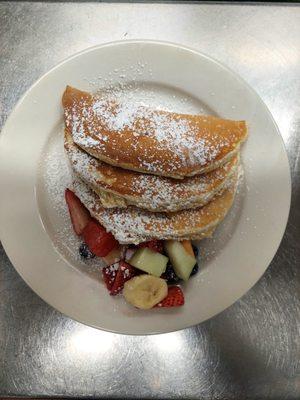 PANCAKES
With syrup Option banana, blueberry, bacon, pork or chicken sausage, strawberry or plain