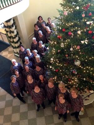 We provide smaller groups to sing for events. This was taken at a Christmas event in Sewickley.