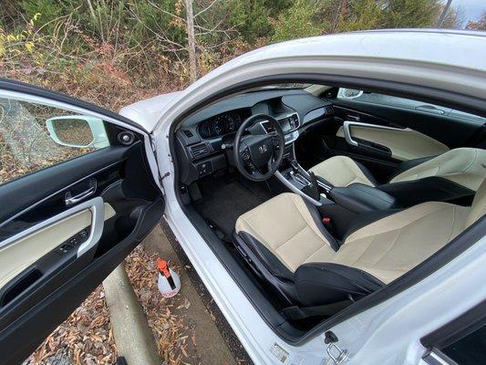 Honda Accord after an Interior Detail service