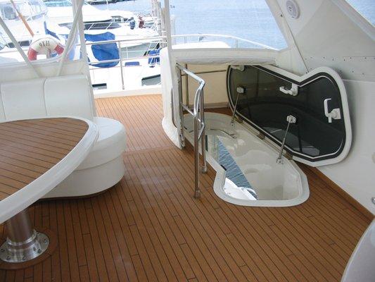 Marinedeck 2000 Cork deck insallation Carver 60' Bridge