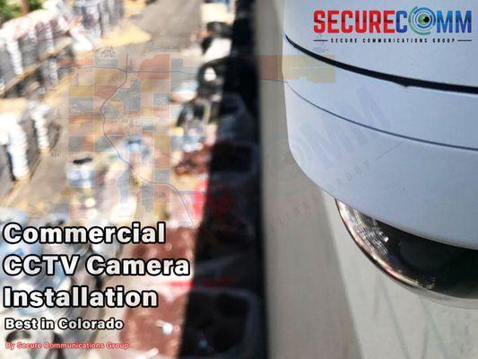 Professional security camera installed by Secure Communications Group ensures the safety and security of the commercial property and assets.