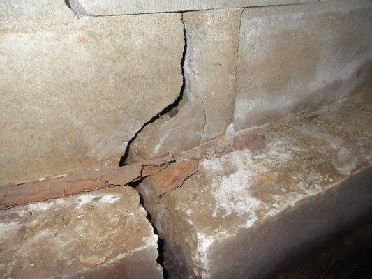 Displaced and cracked foundation