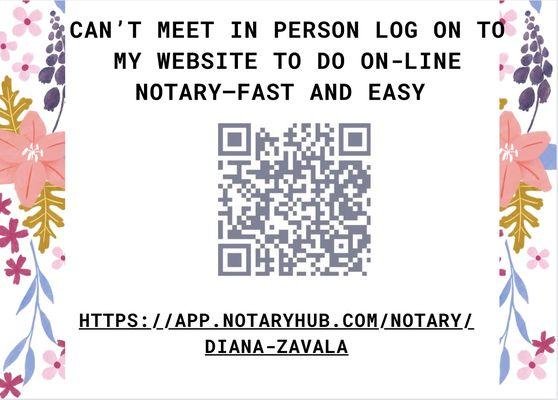 Business card with my website for a Remote Online Notary