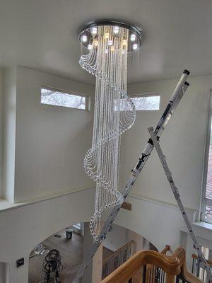 Chandelier installation