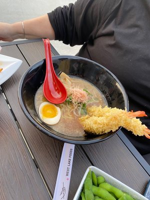 Shrimp tempura and soup