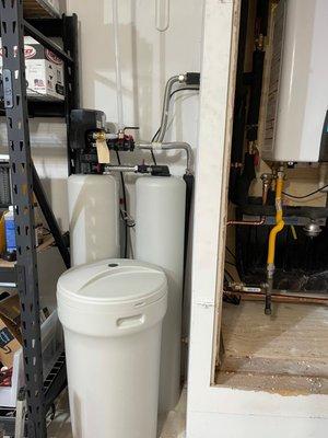 Water softener system installed