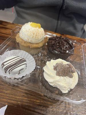 Peach Cobbler Cupcake, Chocolate Decadence, Muddy Buddy Cupcake, Chocolate Covered Oreos