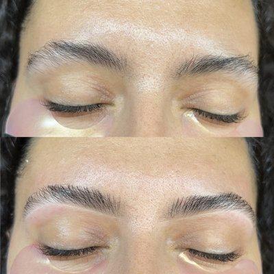 Before and After Brow wax & shape