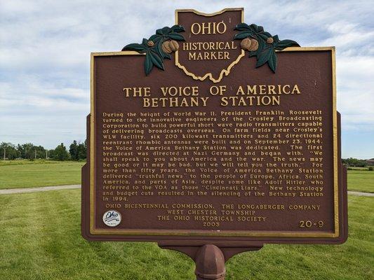 Voice Of America Bethany Station Historical Marker