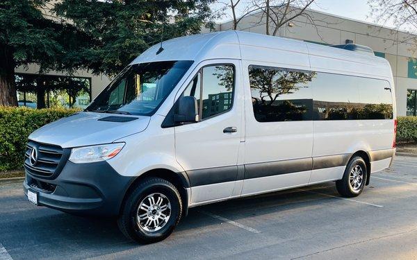 15 Passenger Mercedes-Benz Sprinter Van available for rent at Sac Van Rental.